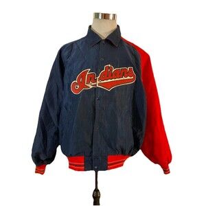 Cleveland Indians Starter Jacket Large MLB Diamond Collection Vintage *READ*